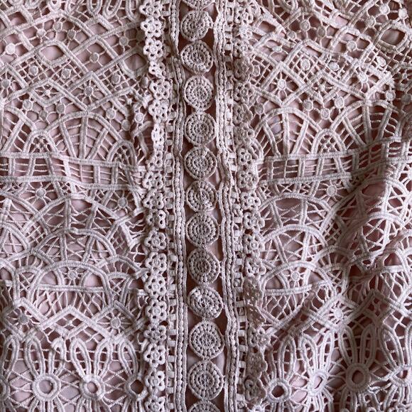 Amy Lynn Crochet Lace Blouse Leyla Women L Powder Pink Coquette‎ Cottagecore - Picture 8 of 16